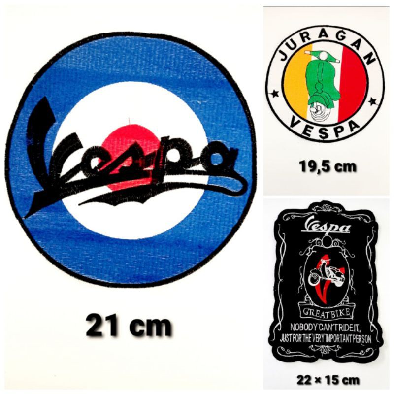 bordir/emblem vespa ukuran besar