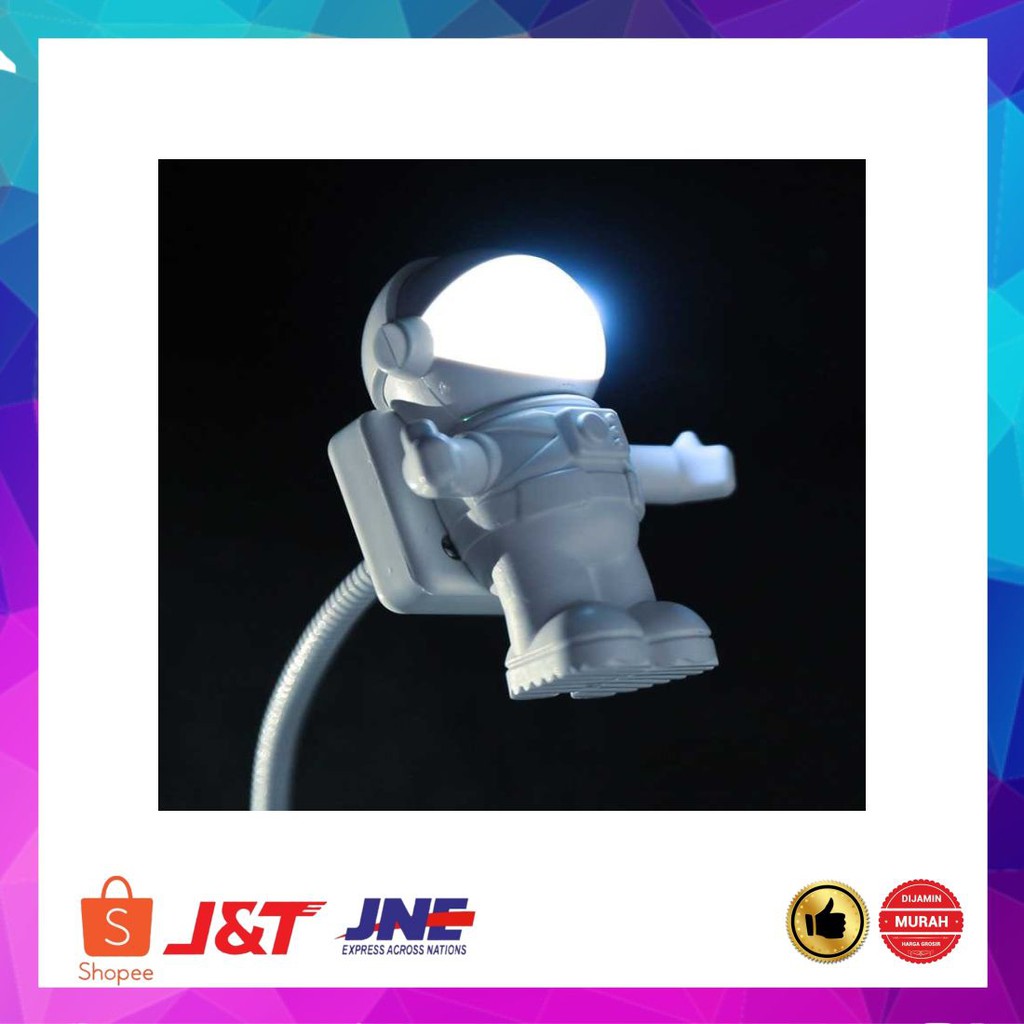 Murah Eshoo Lampu LED USB Night Light Lamp Flexible Spaceman Astro - White