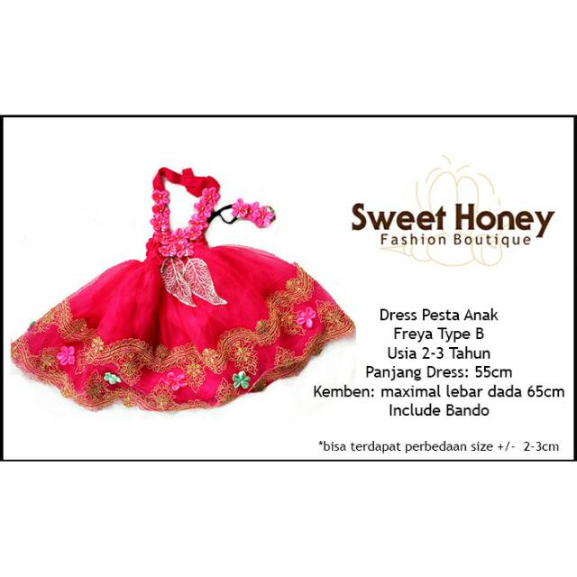 Sweet Honey ~ Kids Party Gown Dress Tutu Anak Dress Party Gaun Pesta Anak Usia 2-4 Tahun [Bisa COD bayar di tempat]