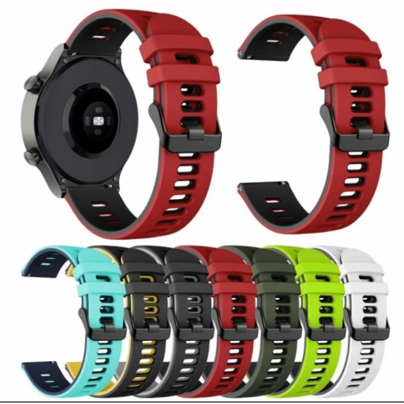 STRAP TALI JAM TANGAN - FOR AMAZFIT GTR3/ GTR 3 PRO - STYLE TWOTONE SILICONE RUBBER 22MM