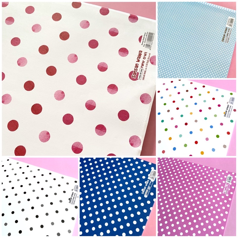 

[Min. 5pcs] Kertas Kado Sansan Wawa Motif Dewasa Polkadot Pink Blue White