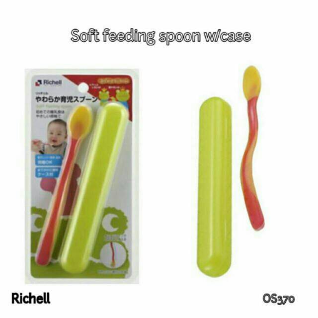 Richell soft feeding spoon w/case
