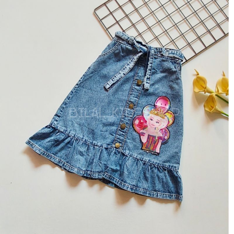 ROK JEANS ANAK PEREMPUAN / ROK REMPEL ANAK