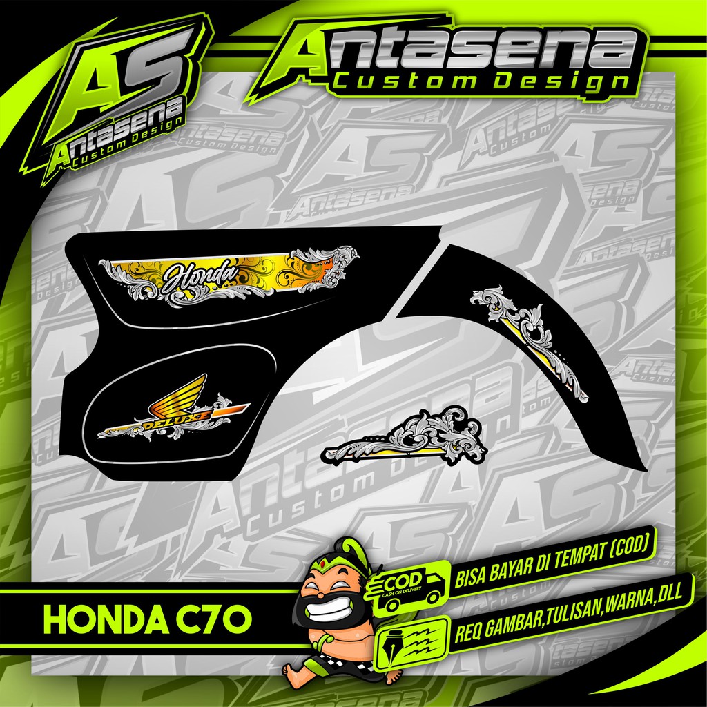 Striping C70 Racing Herex Stiker Motor Variasi Honda C70/Ulung/Olong Sticker Decal Custom 4