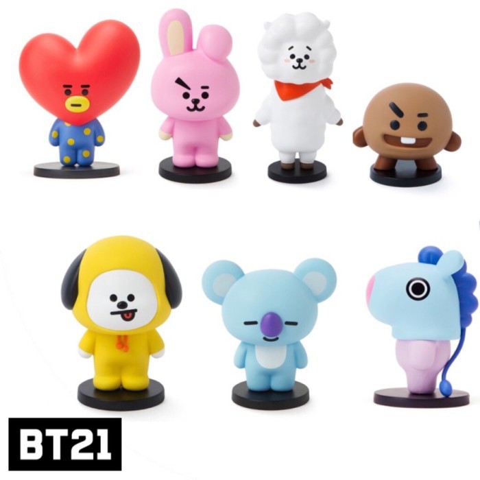 Action Figure BTS BT21 Cooky Chimny Koya Tata Shooky Mang RJ Set of 7