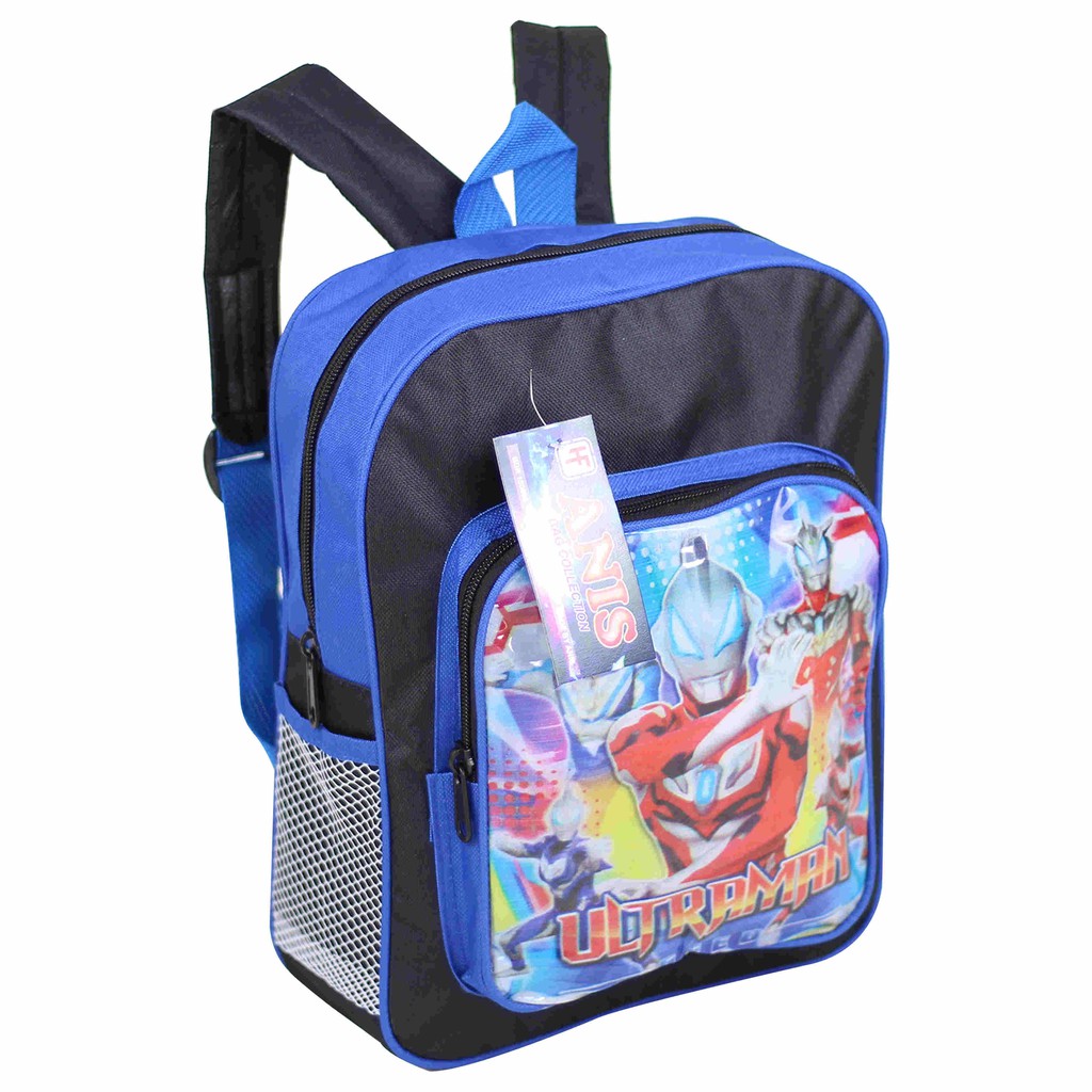 Tas Anak Ultraman Mini Biru Keren Ransel Sekolah Anak Paud TK Imut Murah