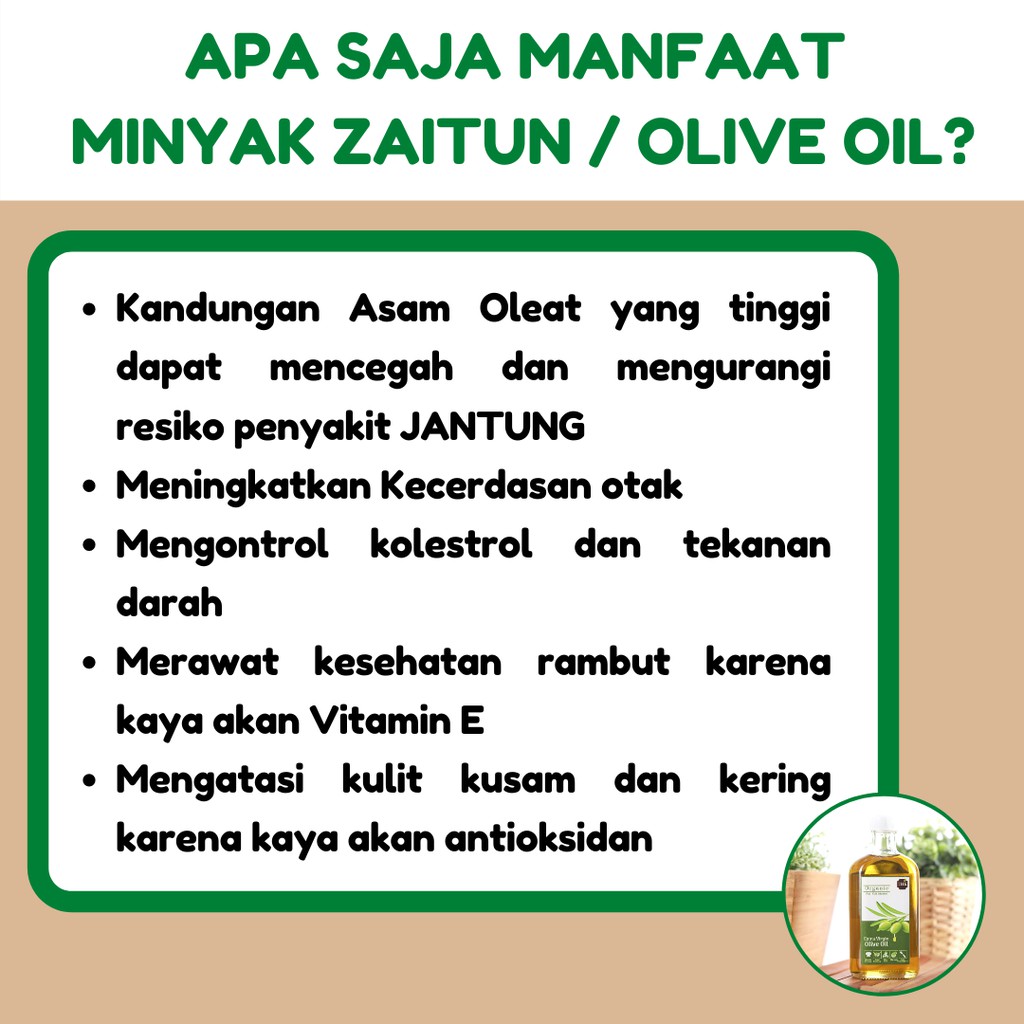 Minyak Zaitun Murni Asli Untuk Diminum Kesehatan / EVOO / Extra Virgin Olive Oil / 250 ml