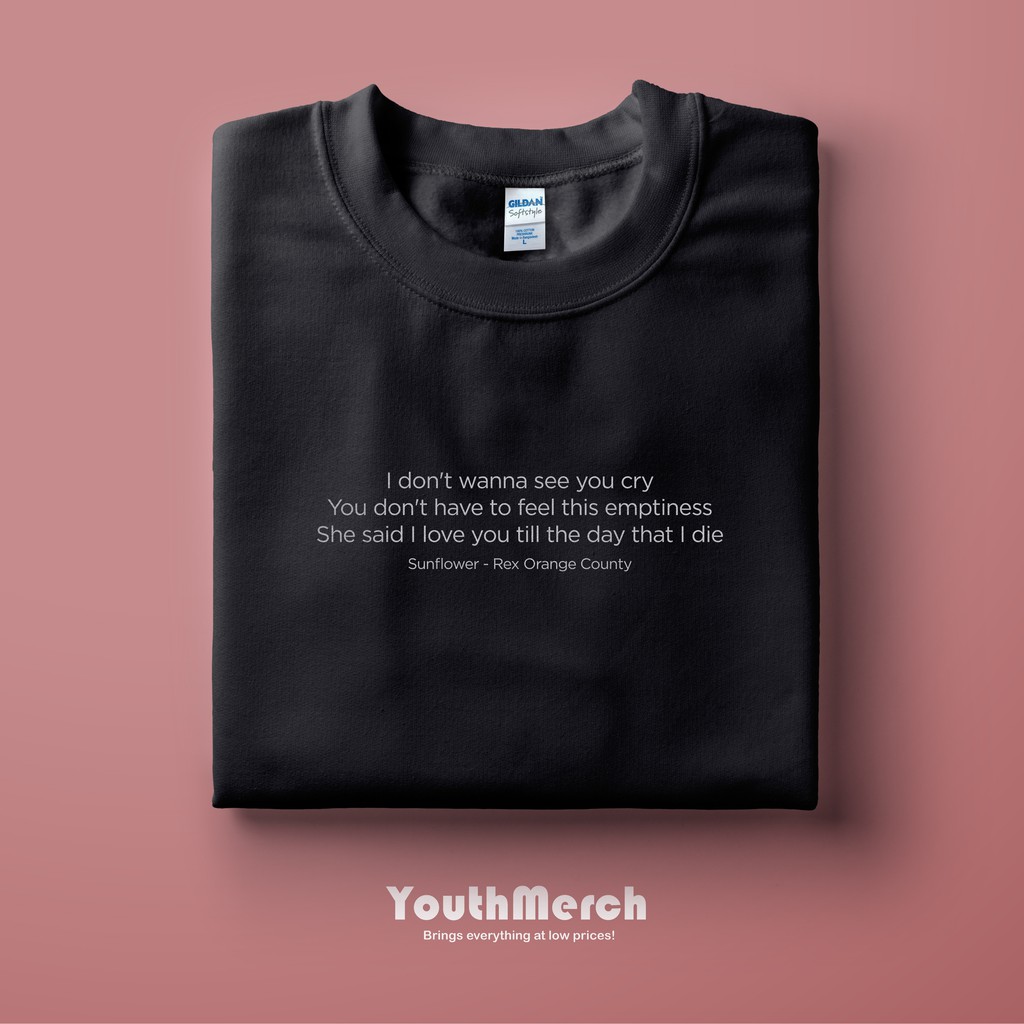 Kaos Musik Rex Orange County Sunflower Lyrics Lyrics - Musik Merch | Unisex | Baju Rex Orange County