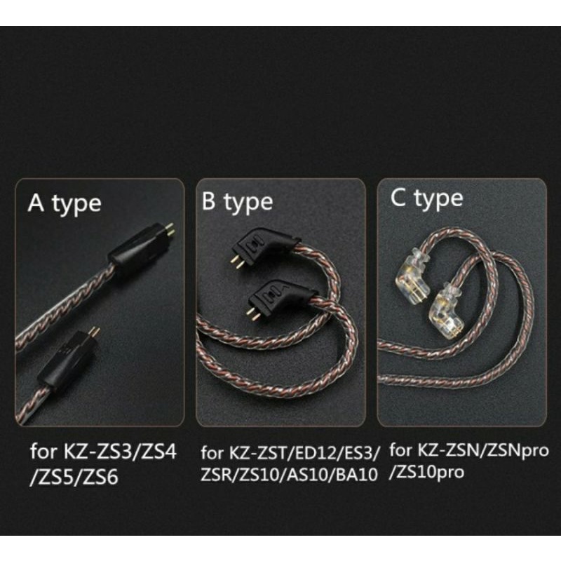 Kabel pengganti MIC KZ OFC bawaan iem earphones pin C kz edx pro kz zsn pro x cca ca4 kz dq6 trn mt1-1