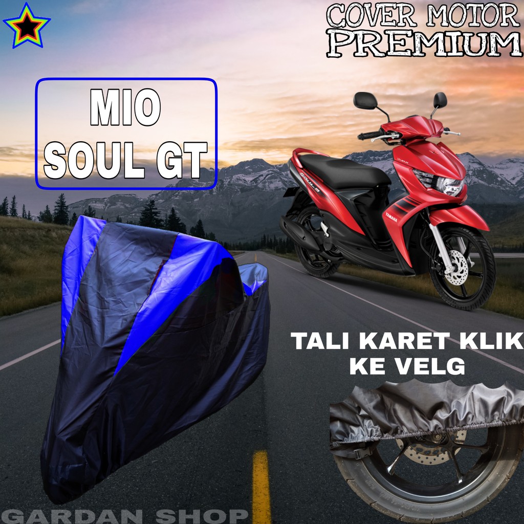 Sarung MOtor MIO SOUL GT Hitam BIRU Body Cover Mio PREMIUM