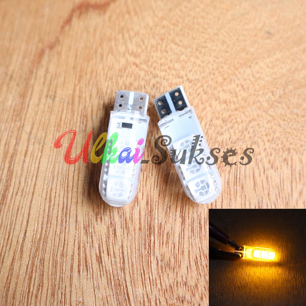 Aksesoris Lampu Colok Led Variasi Sein Diam Motor Isi 2pcs T10 Sen Jelly 6 Mata Arus Dc