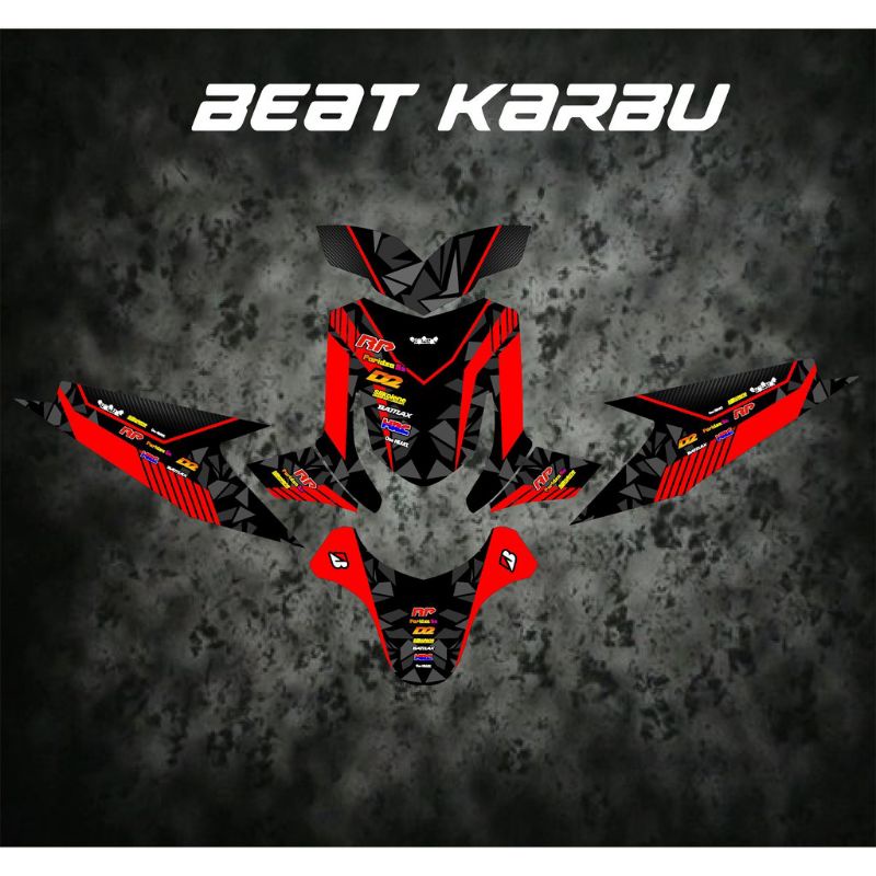 DECAL STICKER MOTOR BEAT KARBU/FI/INJEKSI DESAIN BISA REQUESH