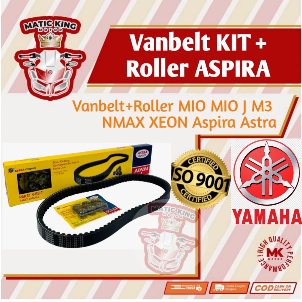 Vanbelt v belt Vanbelt fanbelt kit set assy Mio Nmax Aerox Lexi X Ride Fino FreeGo Gear Xeon ASPIRA ASTRA OTOPARTS