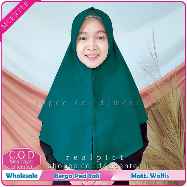 Hijab Bergo Maryam tali Pet Woolpeach - M