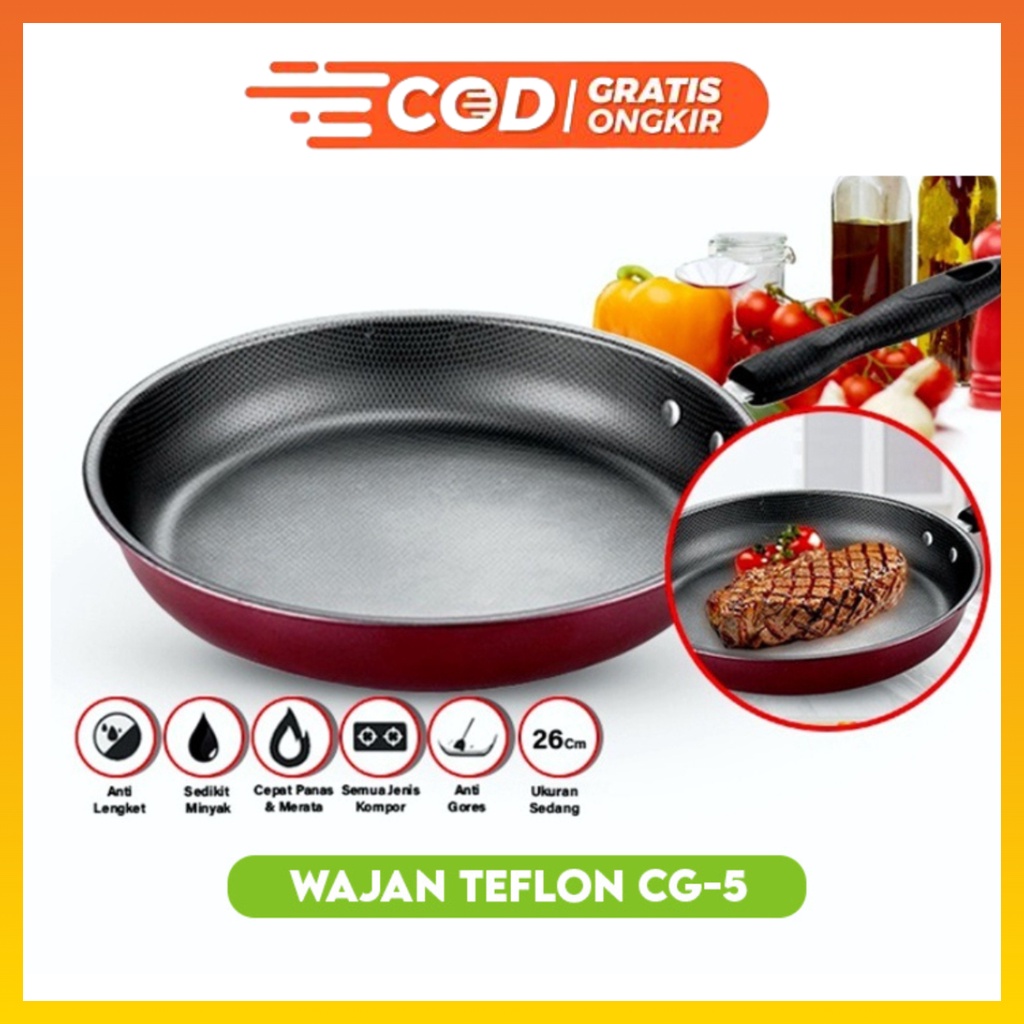 Wajan Teflon 26 CM Fry Pan Teflon murah CG-5 WHFURNITURE