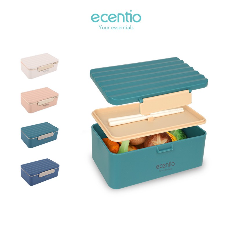 

Ecentio Square Lunch Box /Kotak Bekal /Kotak Tempat Makan /Bento Box kotak Makan 900ml