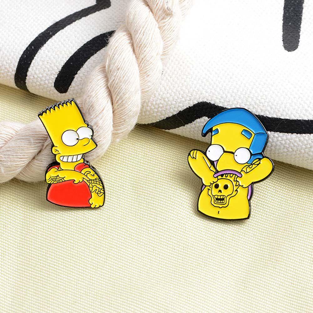 Bros Simpson Agustina Lucu Animasi Sitcom Baju Pin Perhiasan Logam Pria Pin Enamel Pin