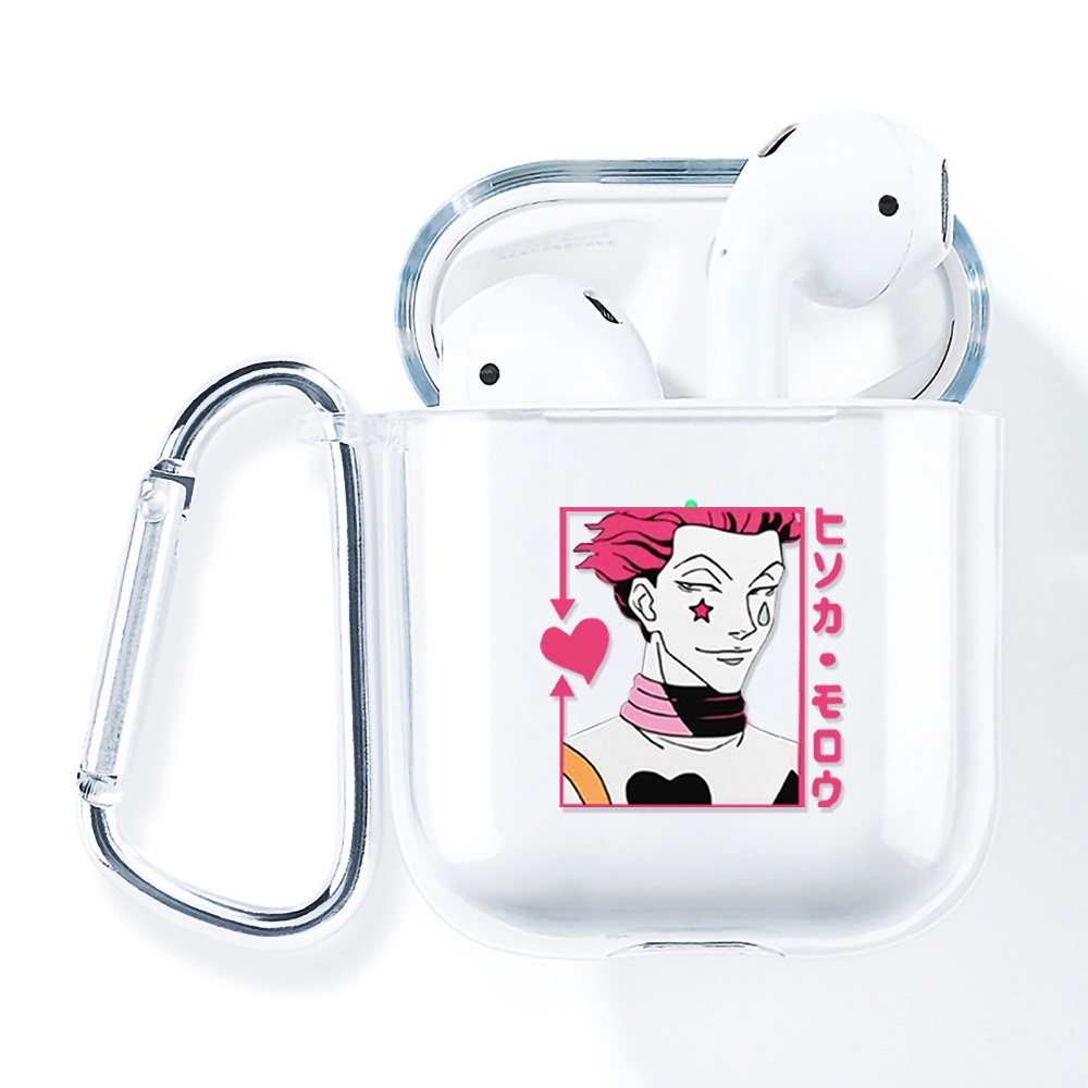 Simple AirPods 1/2 Case Anti-fall Silicone Soft Case Headset Protection Cover Cute Cartoon Jujutsu Kaisen + Lanyar