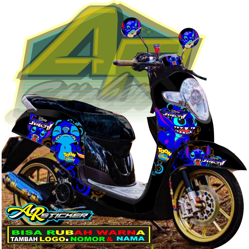 Decal scoopy Decal Scoopy full body Full Blok Decal Scopy Dekal New Fi 2017 2018 2019 2020 HITAM