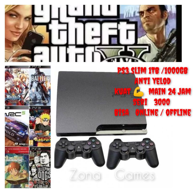PS3 PLAYSTATION 3 PS3 SLIM seri 3000 harddisk 1TB 500GB