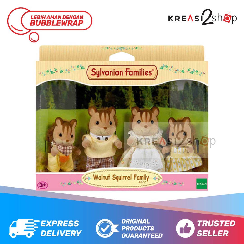 Sylvanian Families Walnut Squirrel Family