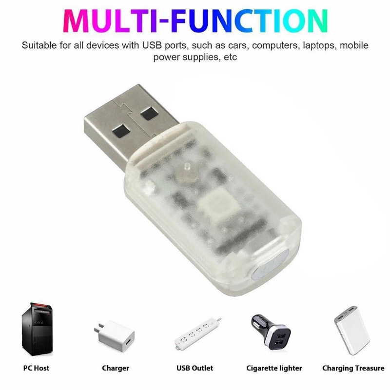 Lampu LED Atmosfir USB Kontrol Sentuh Portable Untuk Dekorasi Interior Mobil