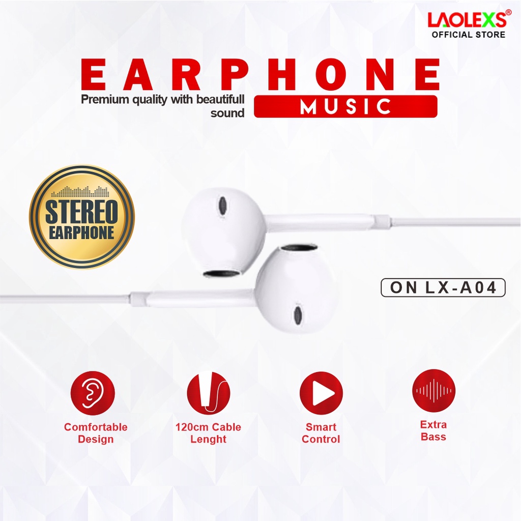 Earphone HF-LX017 Original Voice - Extra Bass - Premium Quality LAOLEXS