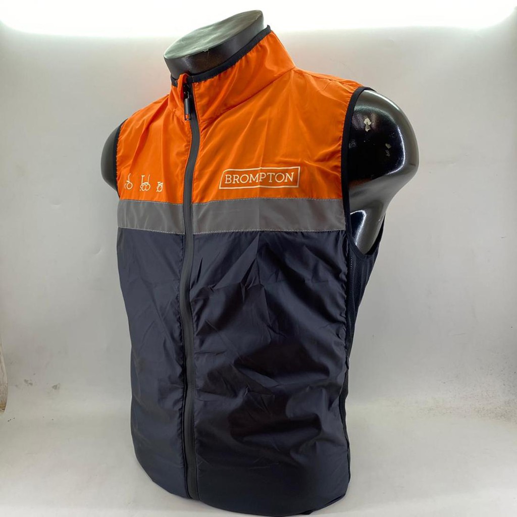 Rompi Sepeda Lipat Vest (Orange Combi Black)