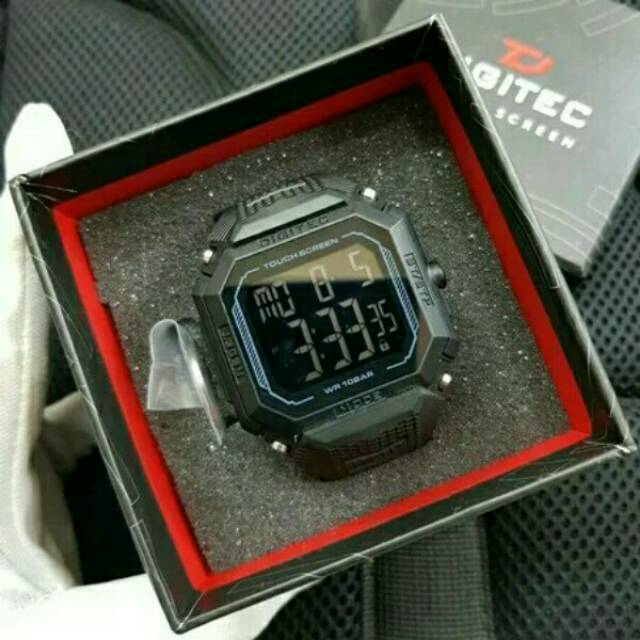 JAM TANGAN PRIA DIGITAL DIGITEC DG 3085T TOUCH SCREEN BLACK BLUE ORIGINAL