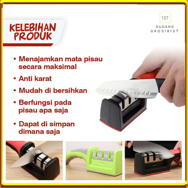 ASAHAN PISAU ALAT PENGASAH PISAU DAPUR DENGAN PEGANGAN Knife Sharpener