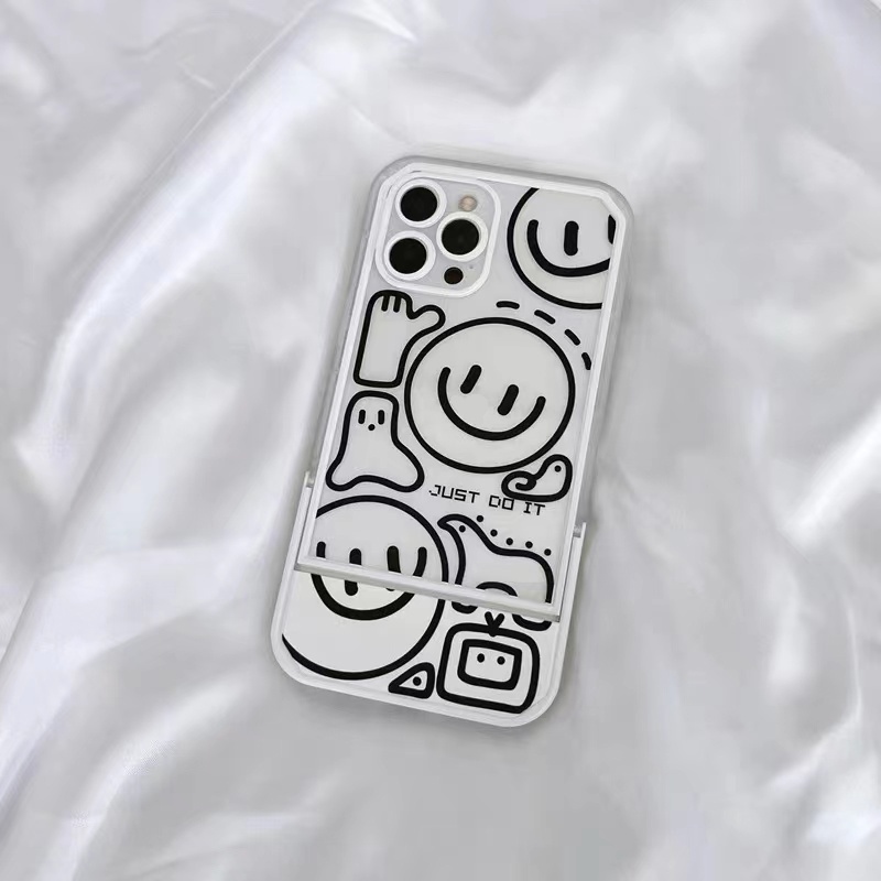 Soft Case TPU Transparan Motif Smiley Cover iPhone 13 12 Pro Max 11 XS XR X 8 7 6S Plus