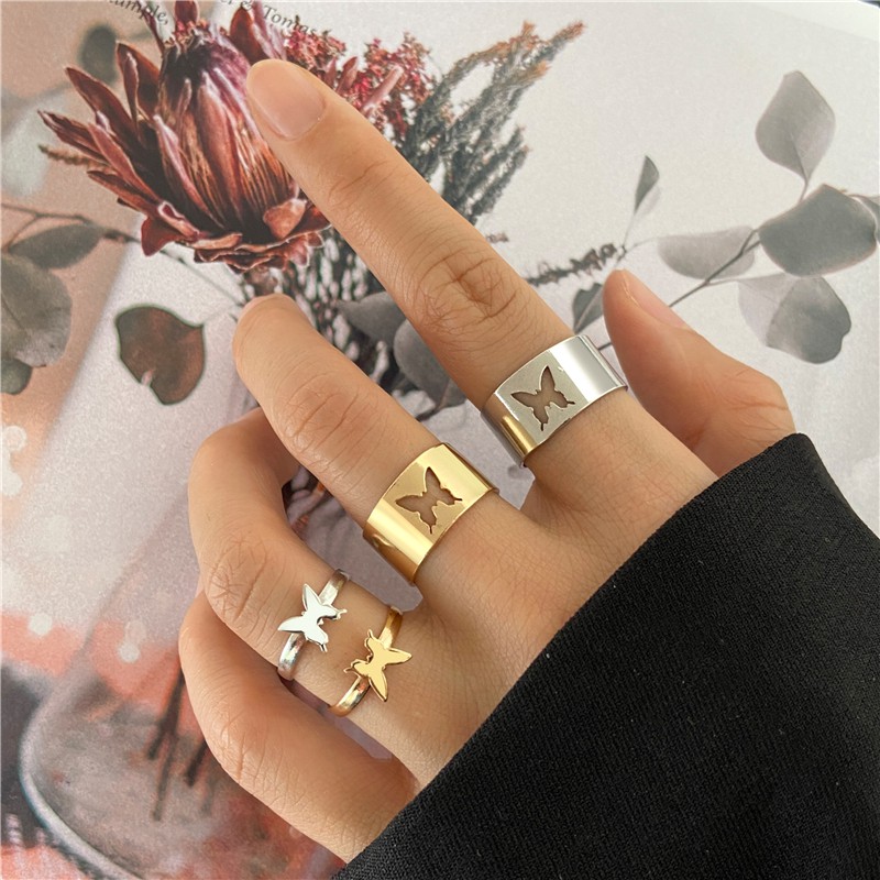 Hi/ Gold Fashion Ring Set Elegant Luxury Simple Geometry Jewerly Women Fashion Accessories Gift