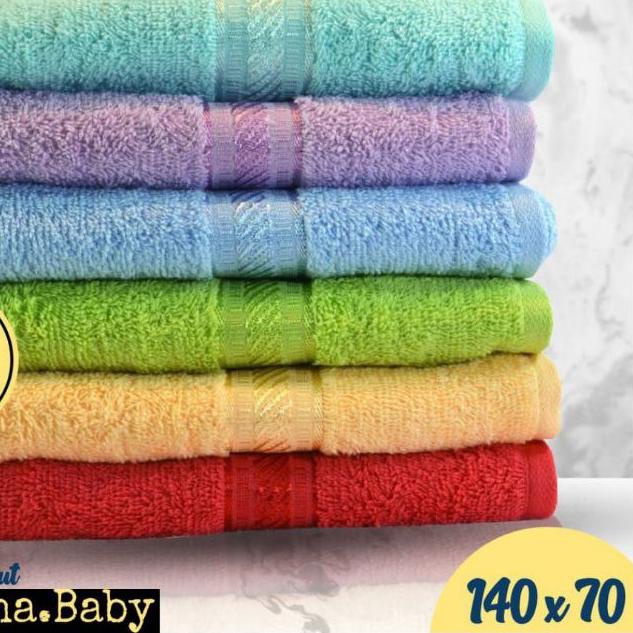 Handuk dewasa jumbo merah putih by terry palmer / handuk dewasa / handuk polos / handuk mandi /hnduk