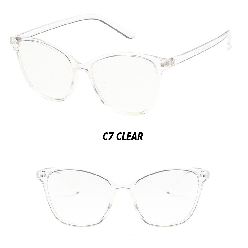 (YUZHU) Bayar di Tempat INS Fashion Oversized Mata Kucing Wanita Kacamata Women Eyeglasses