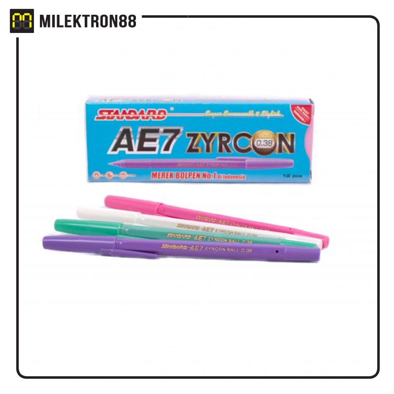

STANDARD Pen AE7 Zyrcon Ball 0.38 mm Pulpen Oil Gel (Pack)