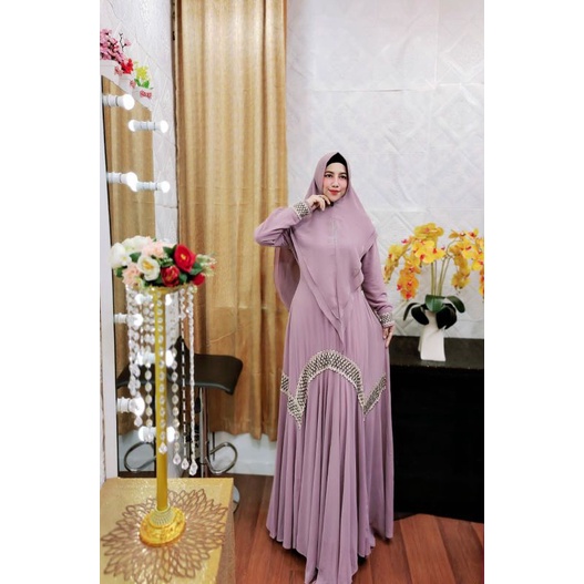 Khazanah Series Ori by Fatimah Syar’i / Gamis Pesta Mewah / Gamis Set Syar’i / Gamis Polos / Baju Syari Terbaru / Fashion Muslimah Branded-4