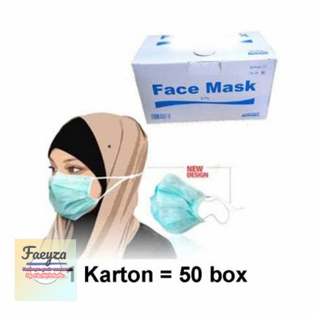 grosir  MASKER  HIJAB dan tidak jilbab 3 PLY 1 BOX ISI 50 PCs