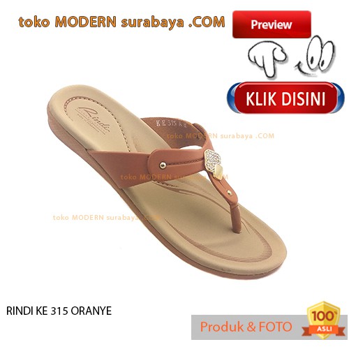 RINDI KE 315 ORANYE sandal wanita flat sandal jepit flip flop