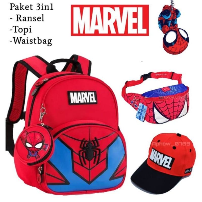 Tas Ransel Sekolah Supermini Hero 3 In 1 Anak Laki Laki Paud Tk Sd