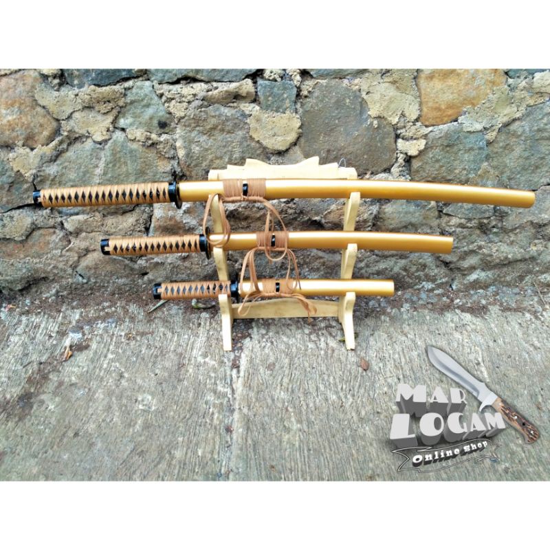 SATU SET MURAH!!! Katana dragon gold satu set murah samurai murah berkualitas dijamin