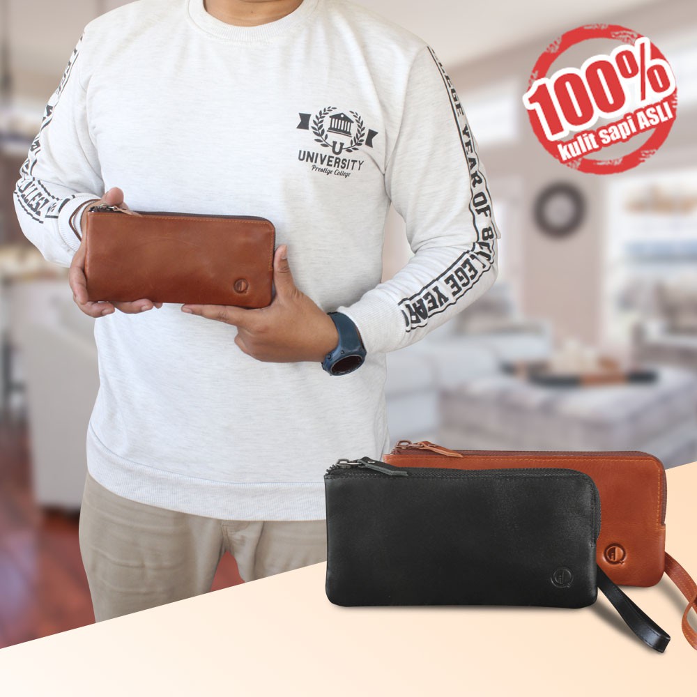 DOMPET KULIT SAPI ASLI 100% KUALITAS PREMIUM SANGAT ELEGANT KETIKAN DI PAKAI BAIK PRIA &amp; WANITA DK05