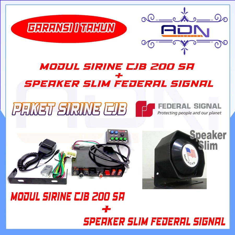 PAKET SIRINE CJB 200SA speaker toa SLIM 200watt suara senken whelen