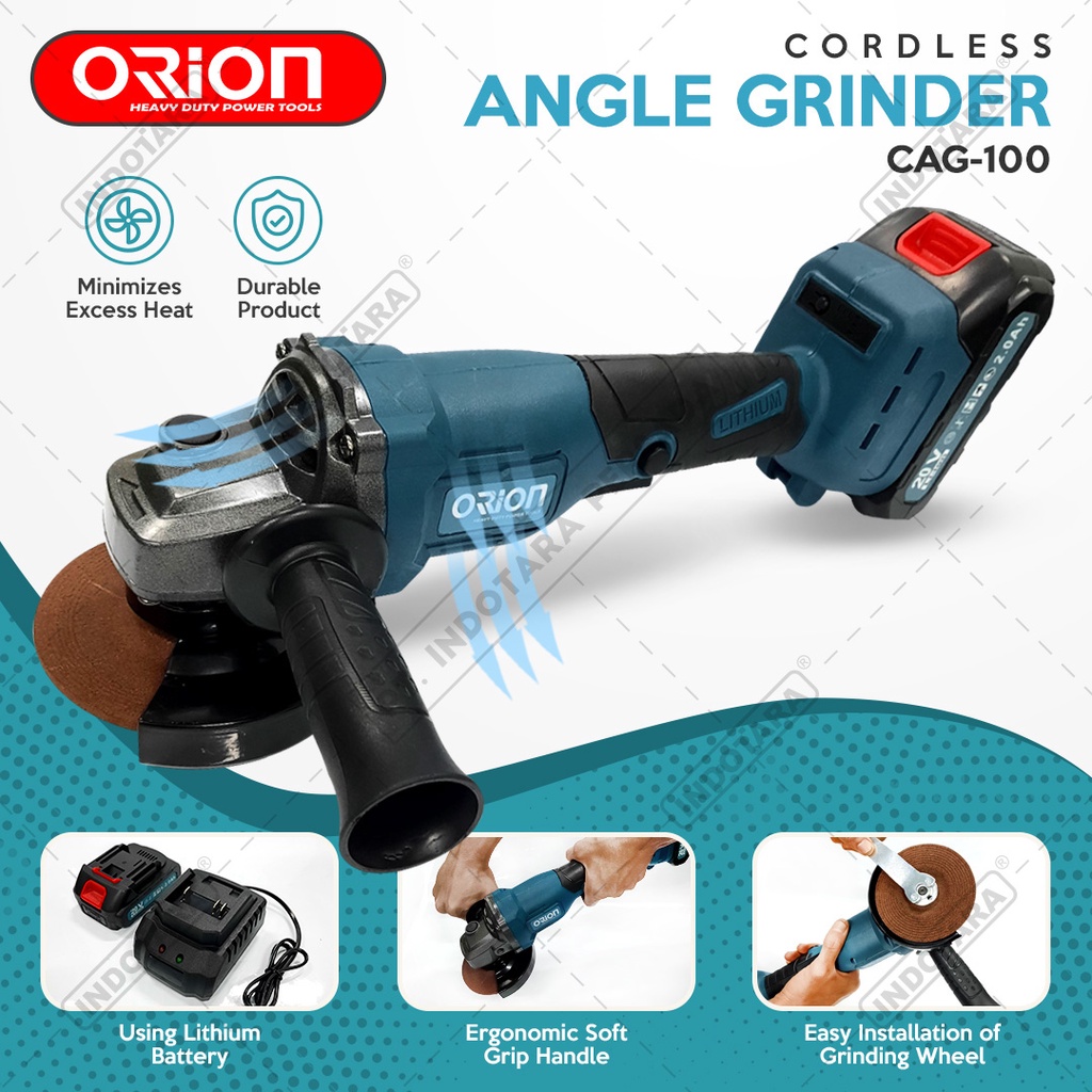 Mesin Gerinda Baterai Tangan / Cordless Angle Grinder Orion CAG100