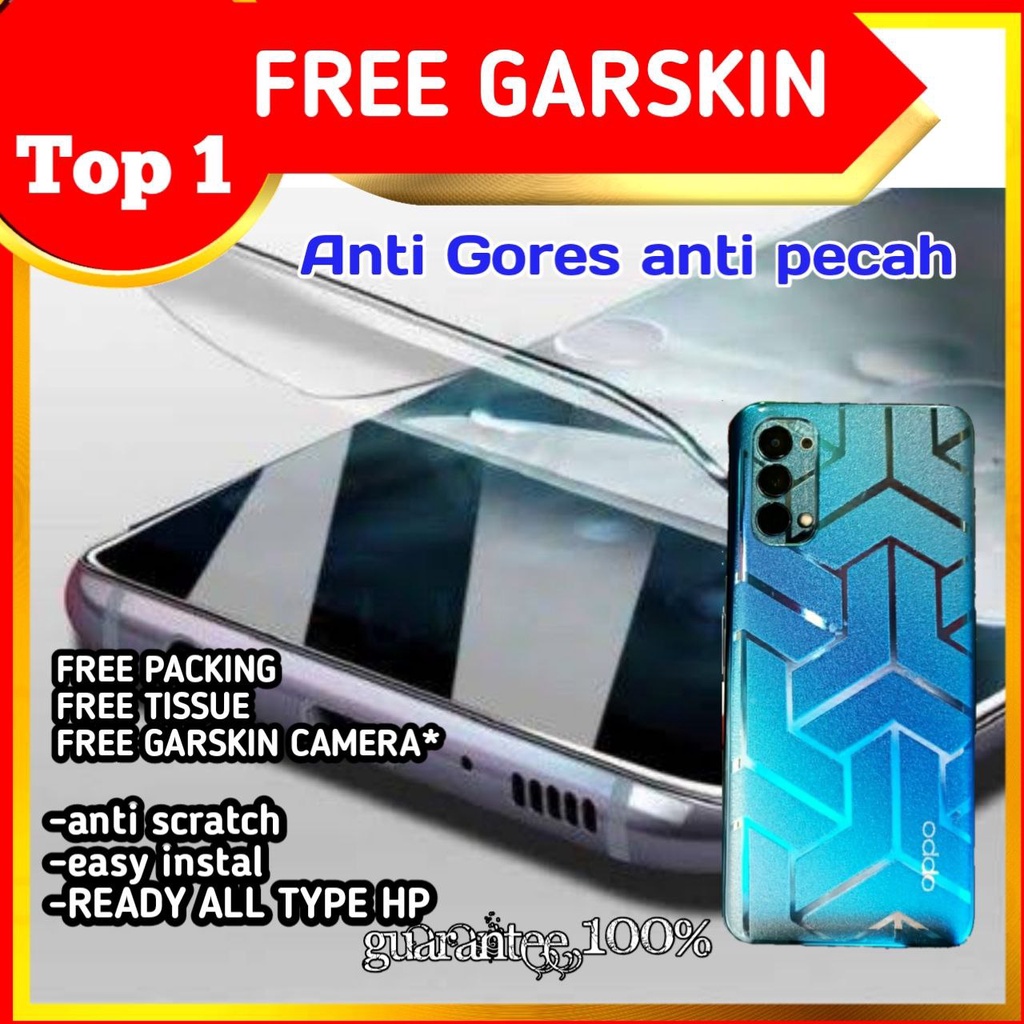 ANTI GORES HP ANTI PECAH FREE garskin transformer  all type all merek hp bahan hydrogel bukan tempered glass