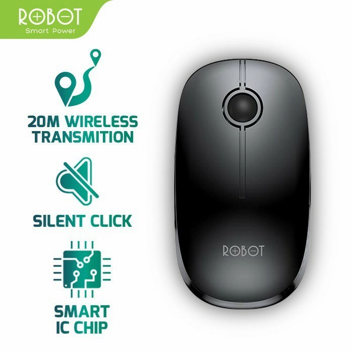 ROBOT M330 MOUSE WIRELESS 2.4GHZ SILENT MUTE CLICK STYLISH NEW MODEL