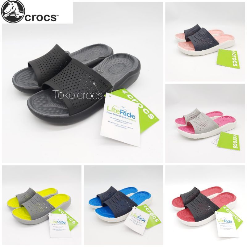 Crocs Literide slide / Sandal Pria wanita / Sandal Crocs literide slide/ crocs pria wanita