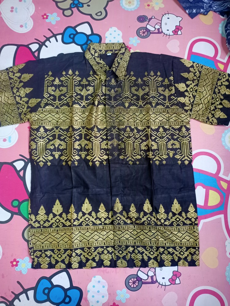 Bswart Batik Hrb026 Kenongo Hem Batik Prada Anjani Gold Kemeja Batik Pria
