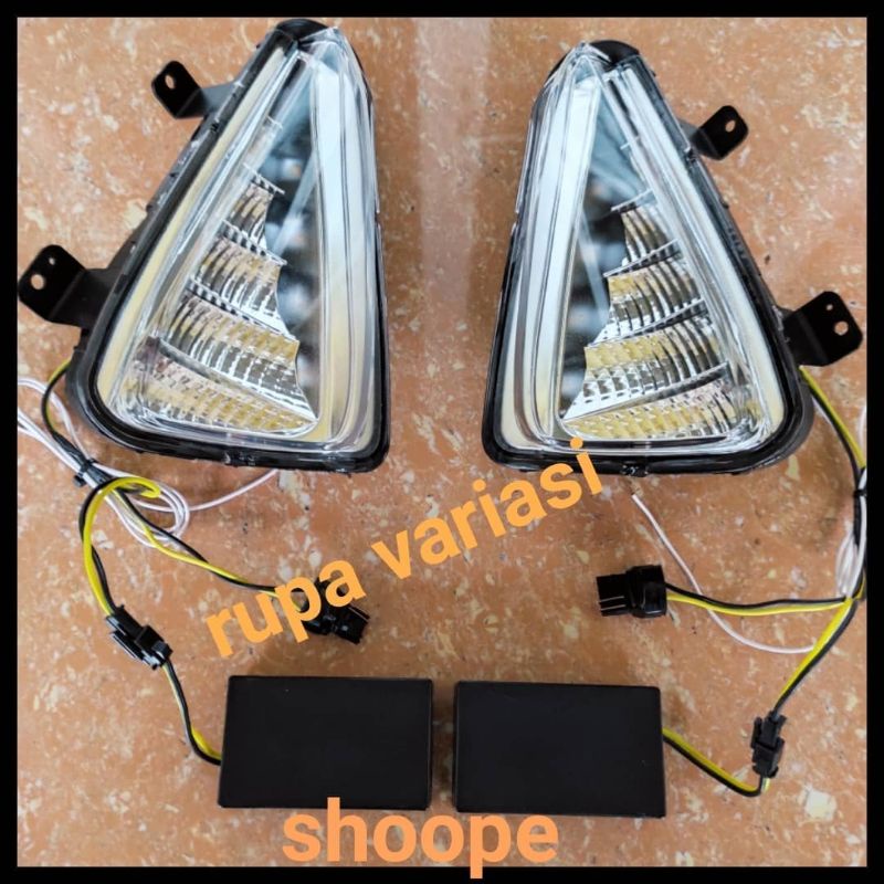 LAMPU DRL DEPAN FOGLAMP BUMPER TOYOTA INNOVA INOVA REBORN 2021 NYALA LED PUTIH RUNNING SEQUENTIAL KUNING