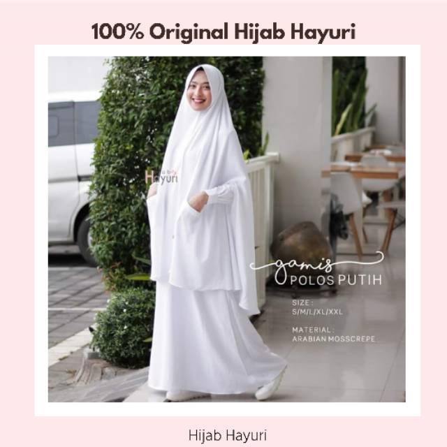Gamis Putih Polos by Hayuri / Gamis Umroh