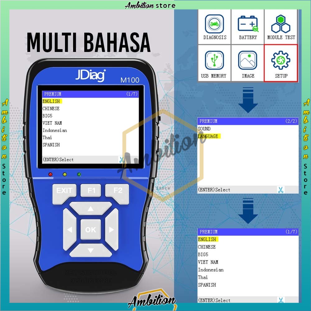 JDiag M100 Motor Diagnostic Scanner  OBD2 Motor Scaner Motor Injeksi